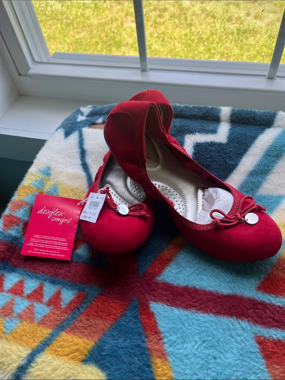 dexflex comfort Red Bow Ballet Flats